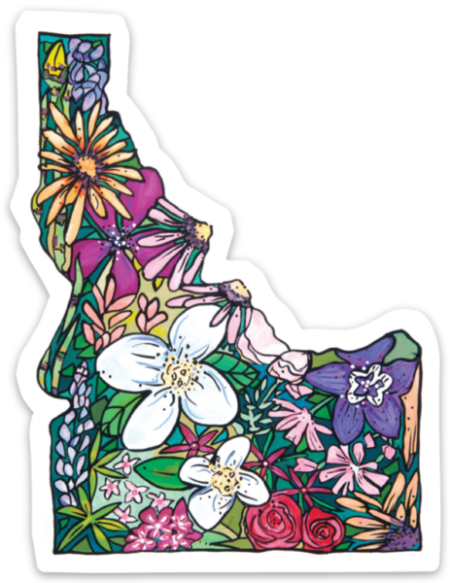 Idaho Flowers Sticker