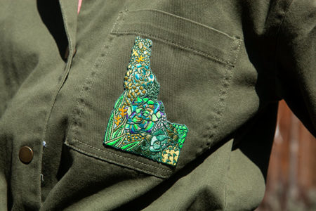 Idaho Succulent Patch on jacket by Mary Butler